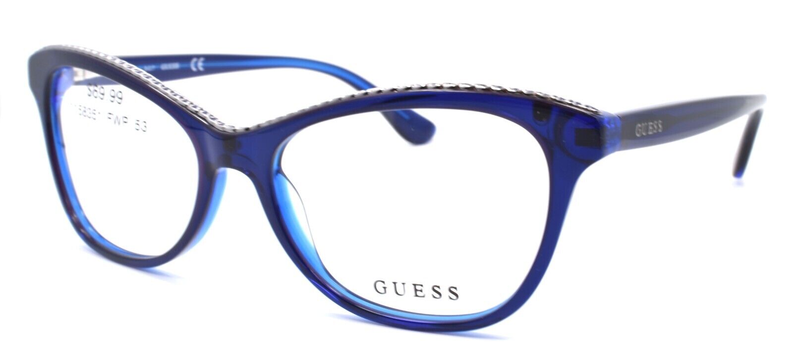 1-GUESS GU2624 092 Women's Eyeglasses Frames Cat Eye 53-16-135 Blue-664689936335-IKSpecs