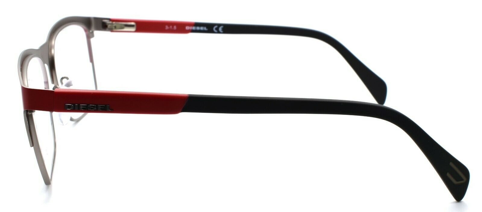 3-Diesel DL5133 066 Men's Eyeglasses Frames 55-16-145 Matte Red / Palladium Black-664689705504-IKSpecs
