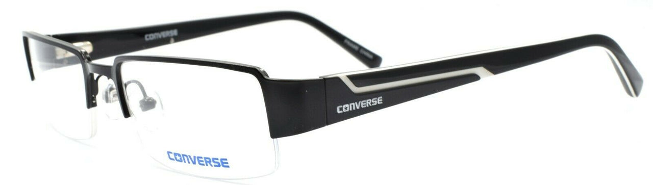 1-CONVERSE Slide Film Men's Eyeglasses Frames Half-rim SMALL 50-18-135 Black +CASE-751286227451-IKSpecs