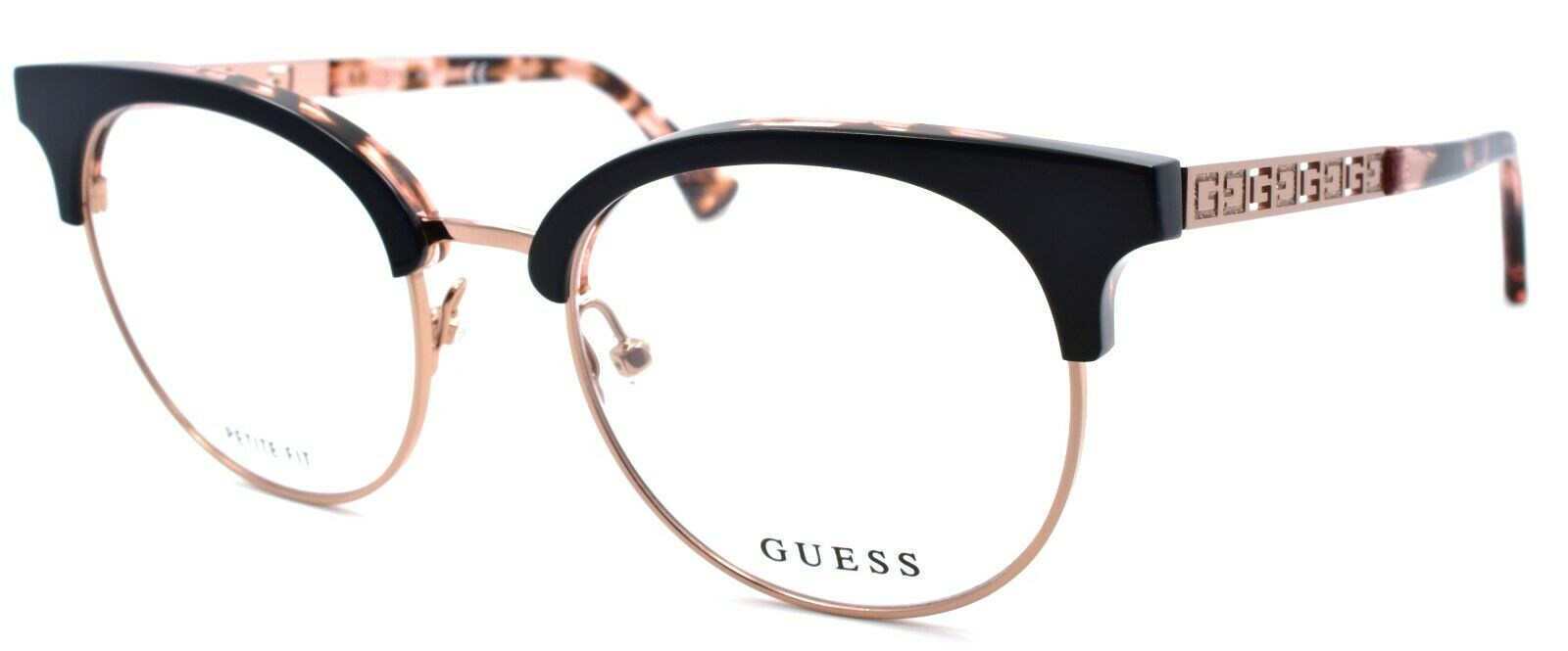 1-GUESS GU2744 005 Women's Eyeglasses Frames Petite 49-19-140 Black / Rose Gold-889214111180-IKSpecs