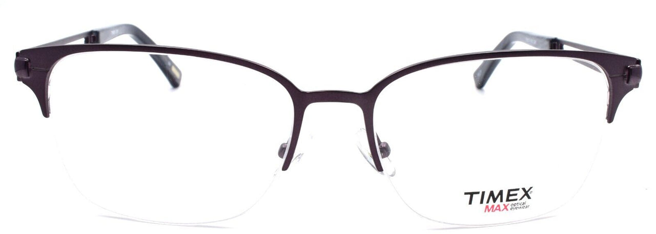 2-Timex L069 Men's Eyeglasses Frames Half-rim 56-17-145 Gunmetal-715317090148-IKSpecs