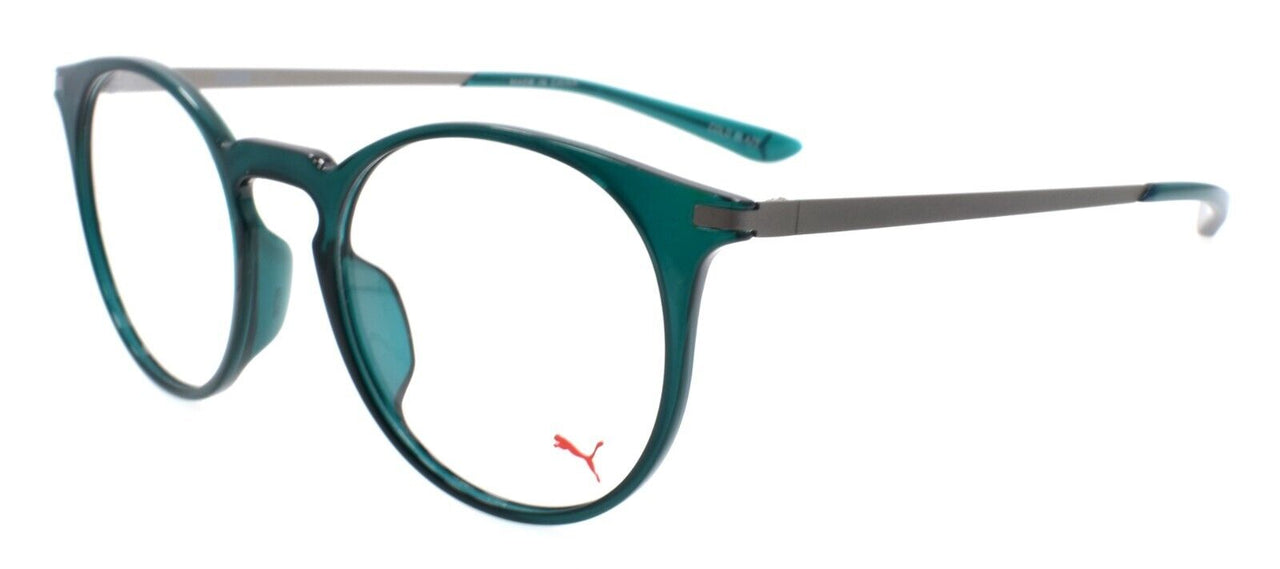 PUMA PU0116O 003 Eyeglasses Frames Round 49-20-145 Green / Silver