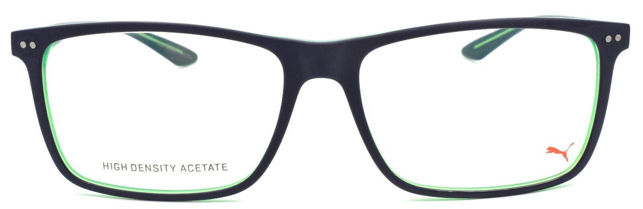 2-PUMA PU0130O 008 Men's Eyeglasses Frames Large 58-17-150 Dark Blue / Green-889652106830-IKSpecs