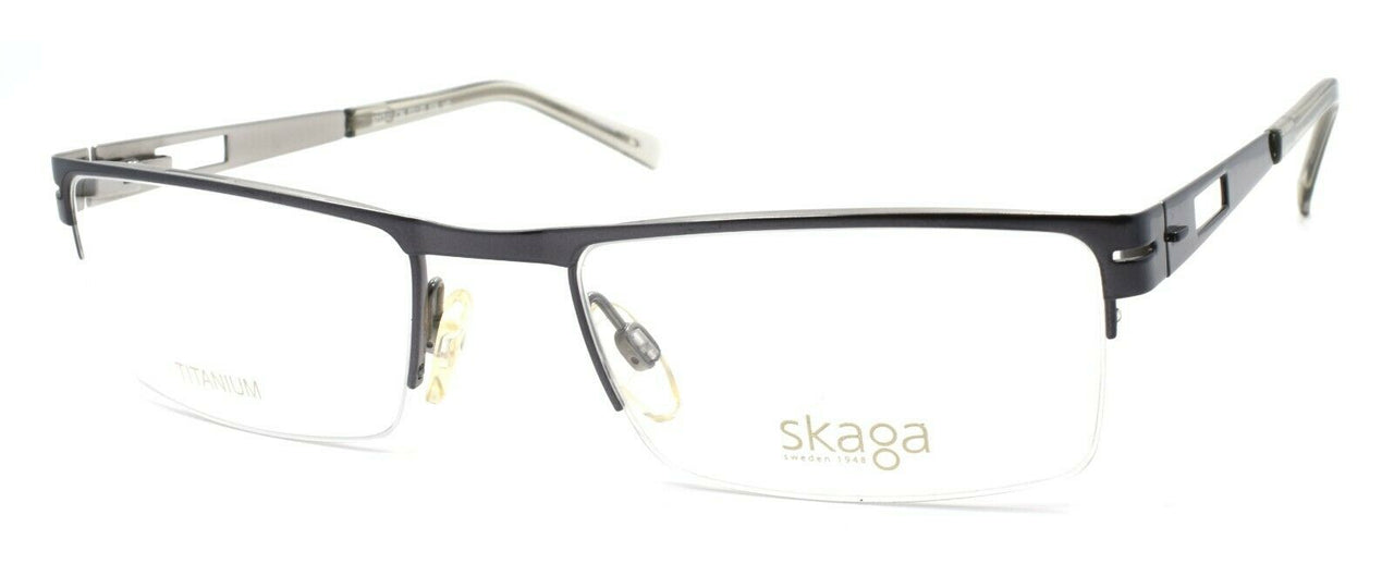 1-Skaga 3717-U Jon 509 Men's Glasses Frames Half Rim TITANIUM 53-20-140 Gunmetal-IKSpecs