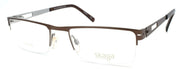 1-Skaga 3717-U Jon 201 Men's Eyeglasses Frames Half Rim TITANIUM 53-20-140 Brown-IKSpecs