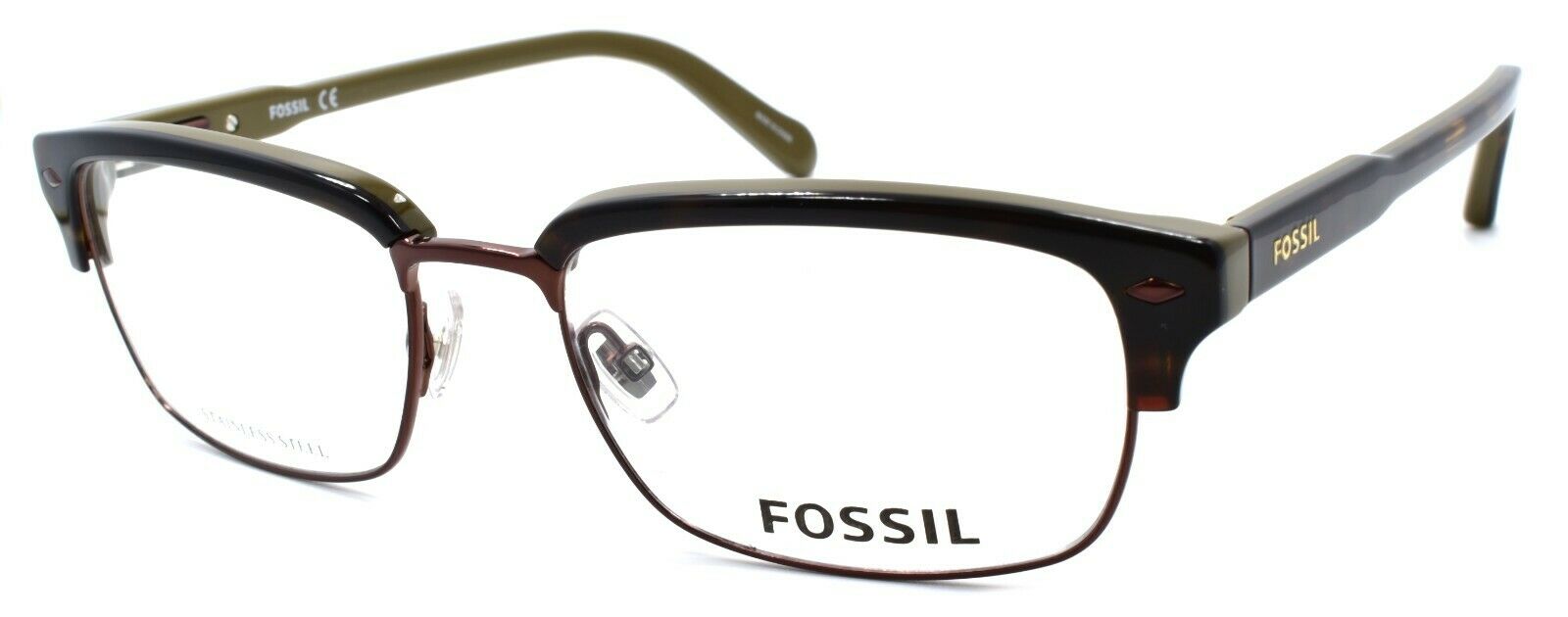 1-Fossil FOS 6050 1L3 Men's Eyeglasses Frames 54-18-145 Havana / Khaki-716737698174-IKSpecs