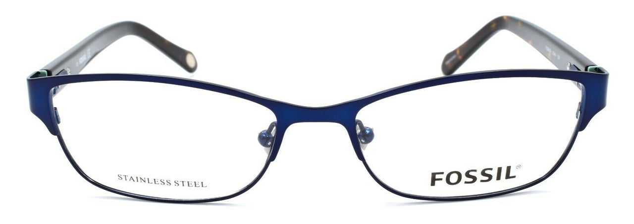 2-Fossil FOS 6034 0DA4 Women's Eyeglasses Frames 53-16-135 Matte Navy Blue-716737601327-IKSpecs
