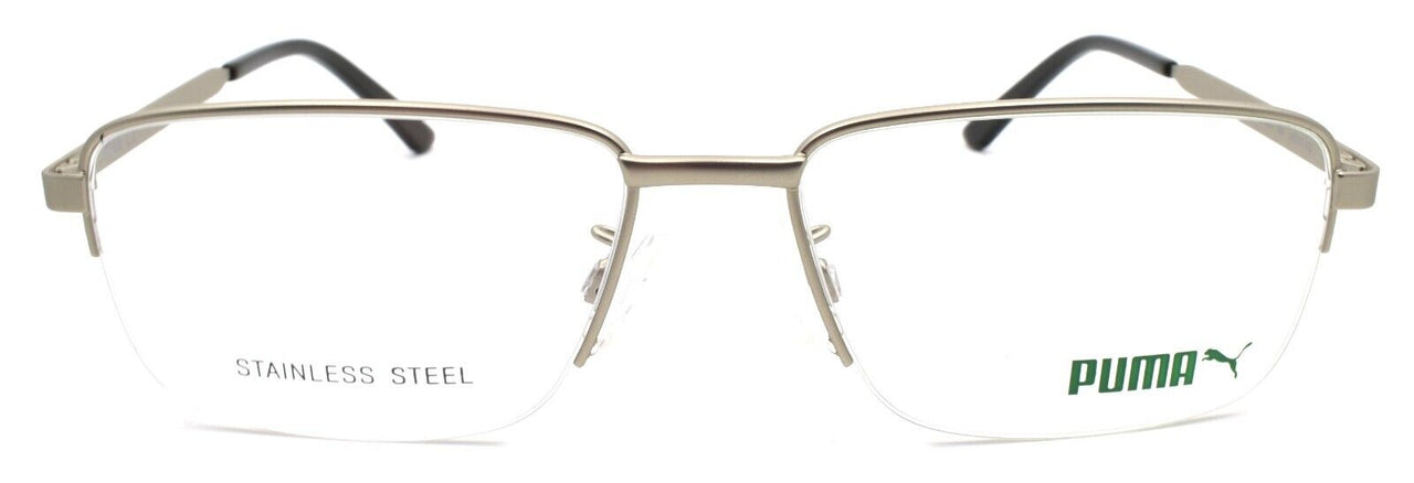 2-PUMA PE0116O 004 Men's Eyeglasses Frames Half-rim 56-17-150 Ruthenium-889652261690-IKSpecs