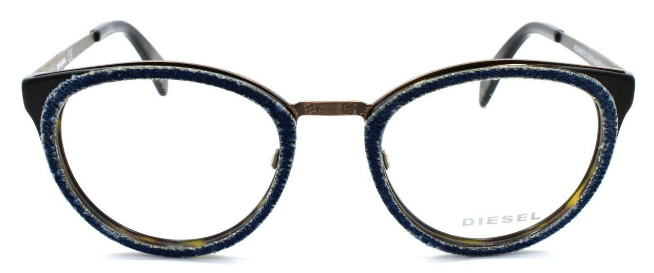 2-Diesel DL5154 052 Unisex Eyeglasses Frames 50-20-145 Blue Denim on Dark Havana-664689707737-IKSpecs