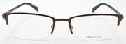 2-Nautica N7281 237 Men's Eyeglasses Frames Half-rim 56-20-140 Matte Brown-688940457452-IKSpecs