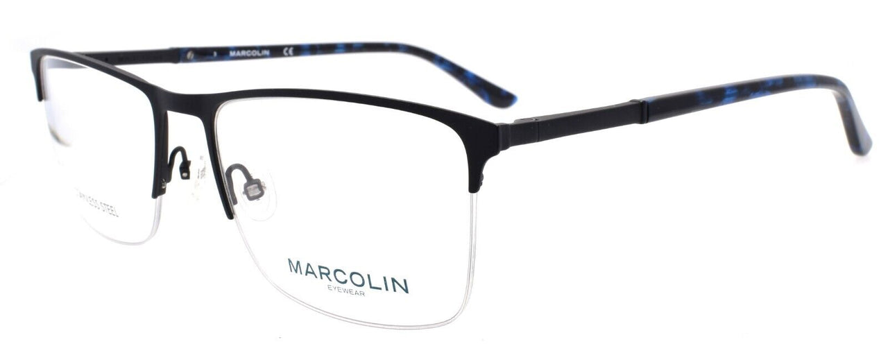 Marcolin MA3027 002 Men's Eyeglasses Frames Half Rim 57-18-145 Matte Black