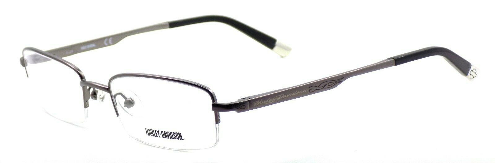 1-HD410 GUN Men's Half-rim Eyeglasses Frames 52-19-145 Gunmetal + CASE-715583433212-IKSpecs