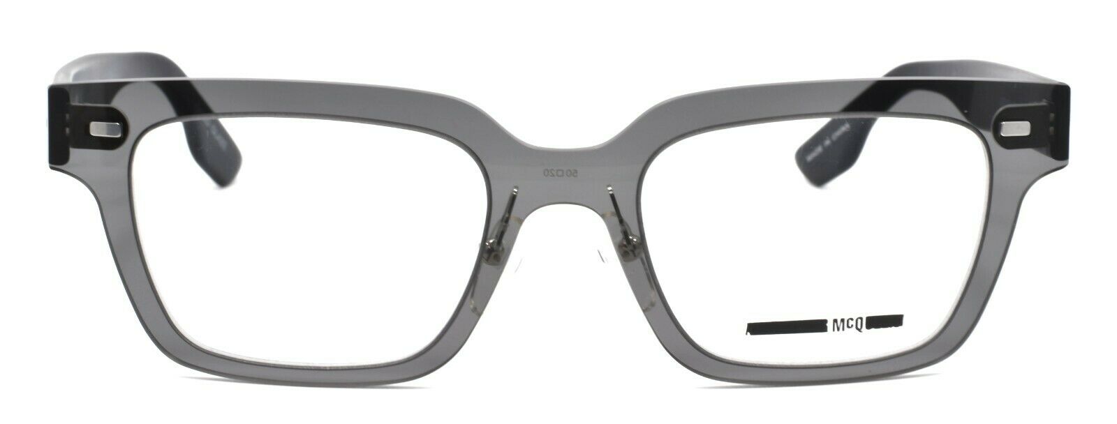 2-McQ Alexander McQueen MQ0010O 001 Unisex Eyeglasses 50-20-140 Grey / Black-889652002309-IKSpecs