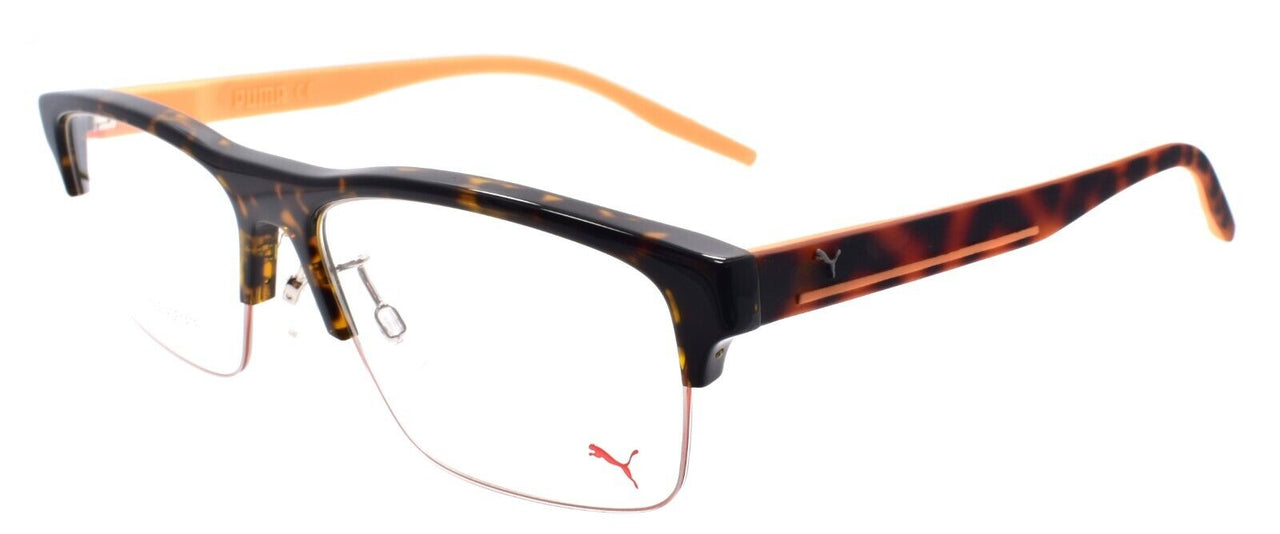 PUMA PU0274O 002 Men's Eyeglasses Frames Half-Rim 57-17-150 Havana / Orange