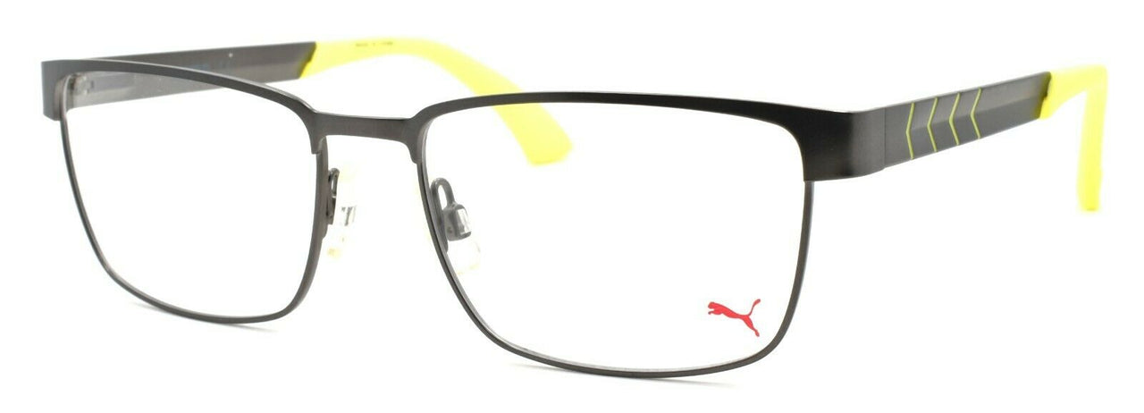 PUMA PU0050O 004 Men's Eyeglasses Frames 55-17-140 Ruthenium / Yellow + CASE