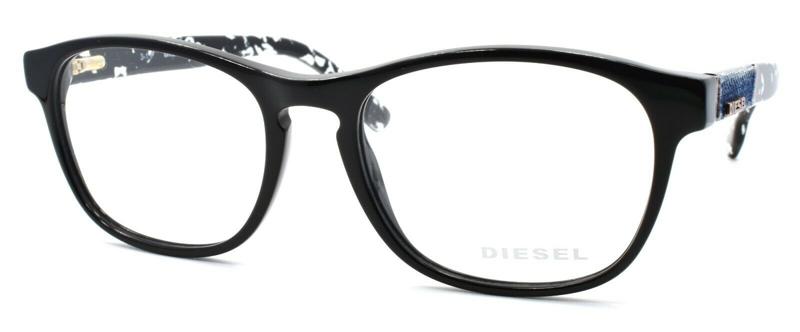 1-Diesel DL5190 001 Unisex Eyeglasses Frames 52-17-145 Black / Blue Denim-664689763993-IKSpecs