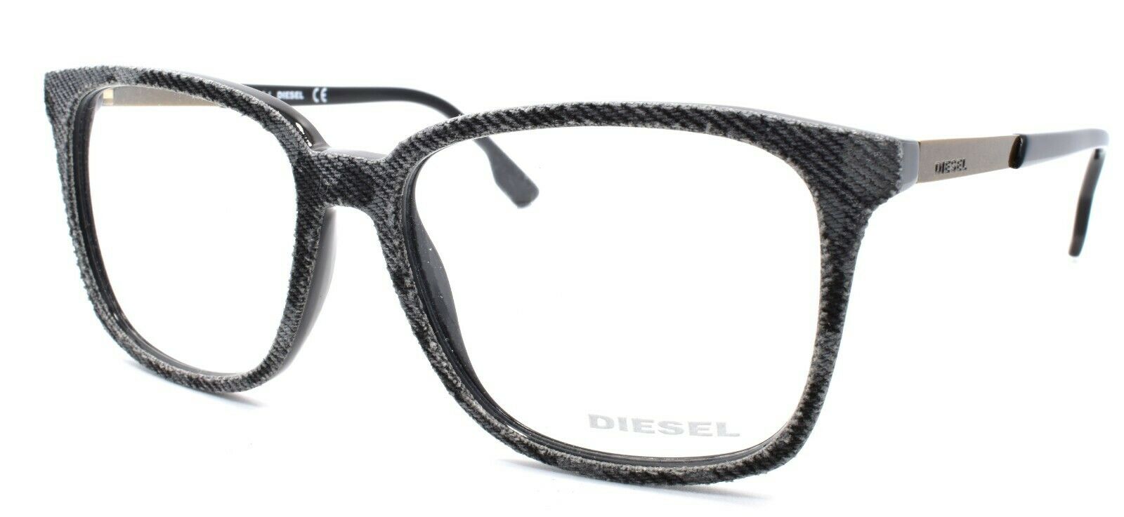 1-Diesel DL5116 005 Unisex Eyeglasses Frames 53-16-145 Grey Pattern Denim / Black-664689645817-IKSpecs