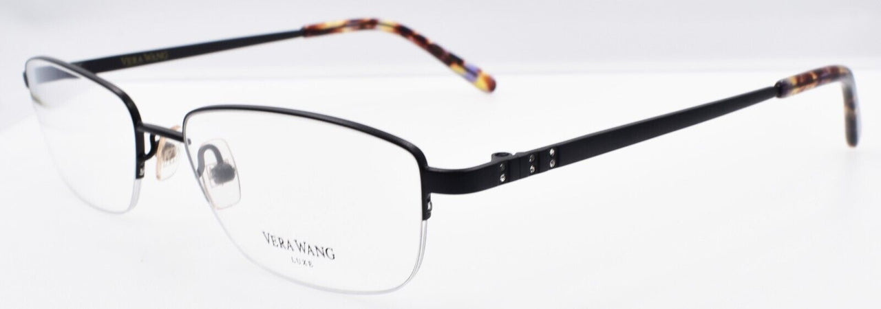 Vera Wang Callisto BK Women's Glasses Half-rim Titanium 52-17-135 Black Crystals