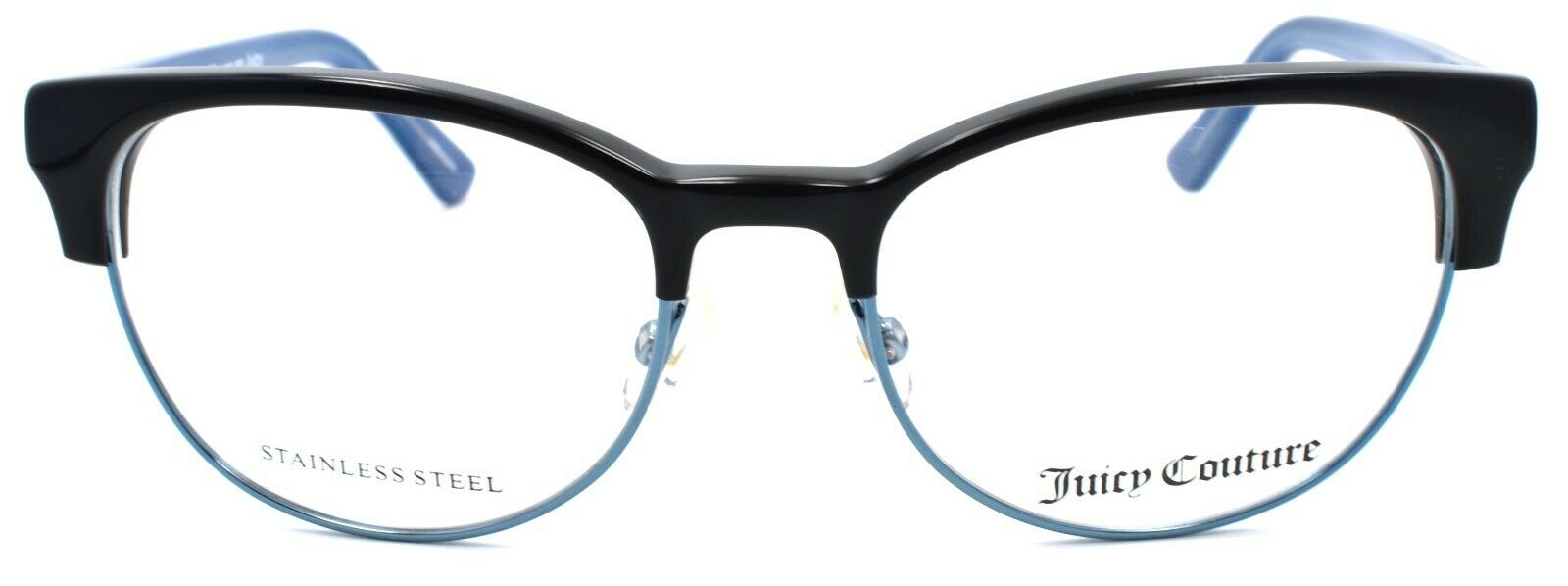 2-Juicy Couture JU928 ETJ Girls Eyeglasses Frames 47-16-125 Black / Teal w/ Hearts-762753166630-IKSpecs