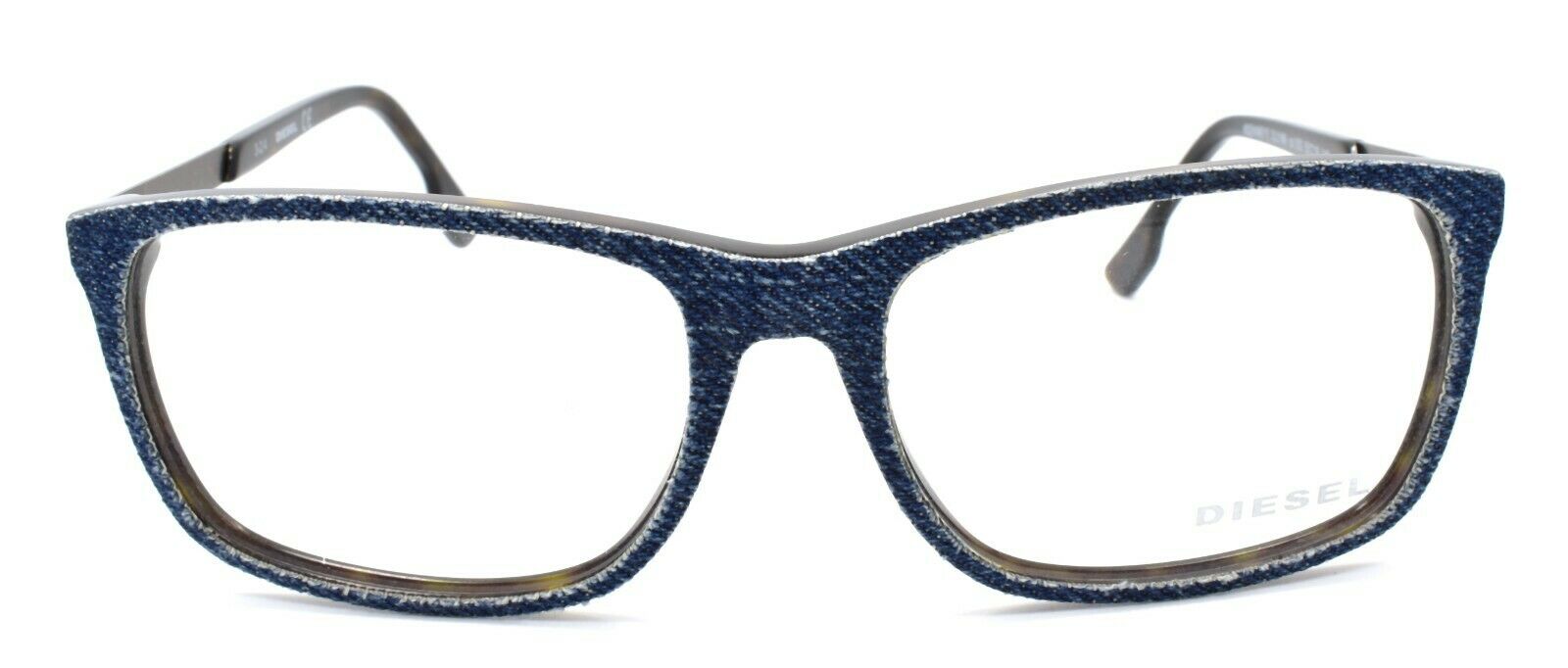 2-Diesel DL5166 052 Men's Eyeglasses Frames 55-16-145 Dark Havana / Blue Denim-664689683680-IKSpecs