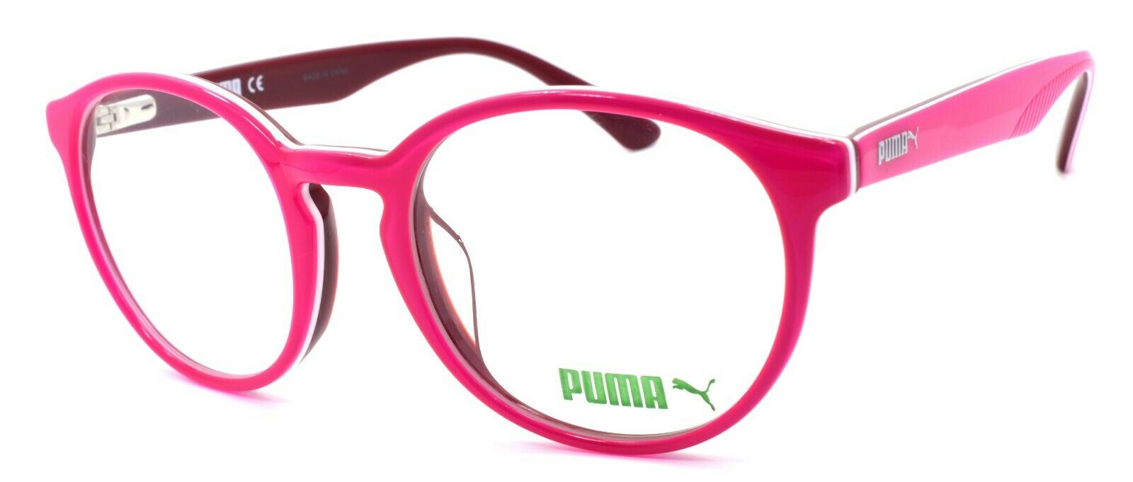 1-PUMA PU0107OA 005 Eyeglasses Frames Round 50-20-145 Pink-889652062969-IKSpecs