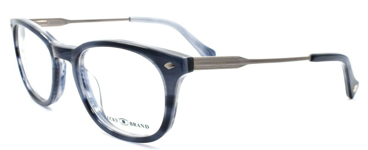 1-LUCKY BRAND Spectator Unisex Eyeglasses Frames 49-18-140 Blue Horn + CASE-751286221237-IKSpecs