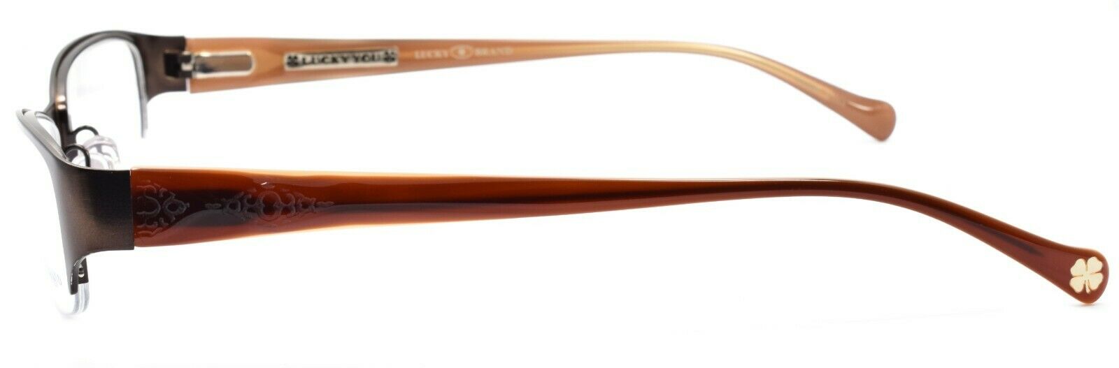 3-LUCKY BRAND Casey Women's Eyeglasses Frames Half-rim 52-18-135 Brown + CASE-751286210163-IKSpecs