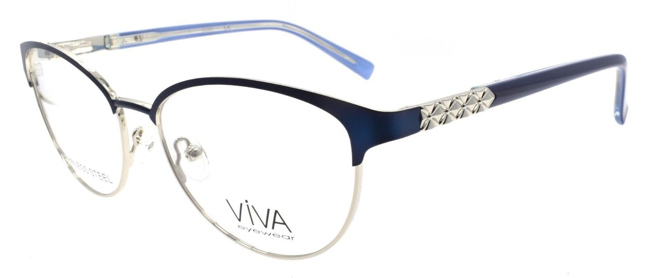 Viva by Marcolin VV4519 091 Women's Eyeglasses Cat Eye 52-16-135 Matte Blue