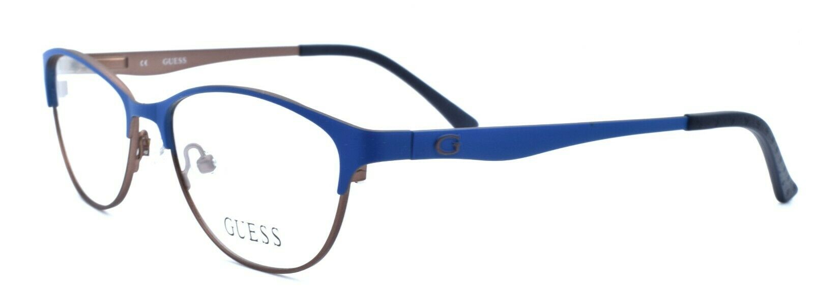 1-GUESS GU2504 091 Women's Eyeglasses Frames 53-15-135 Matte Blue / Brown-664689697649-IKSpecs