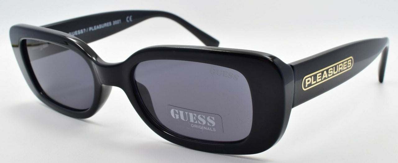 1-GUESS x Pleasures GU8227 01A Sunglasses 50-19-140 Black / Smoke-889214281135-IKSpecs