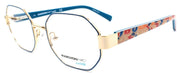 1-Marchon M-7001 320 Kids Girls Eyeglasses Frames Octagon 46-17-130 Gold / Teal-886895430319-IKSpecs