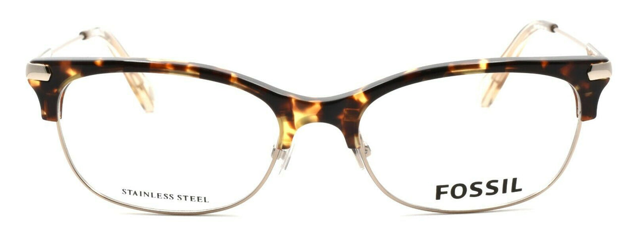 2-Fossil FOS 6055 OIM Women's Eyeglasses Frames 52-17-145 Gold / Havana + CASE-716737796368-IKSpecs