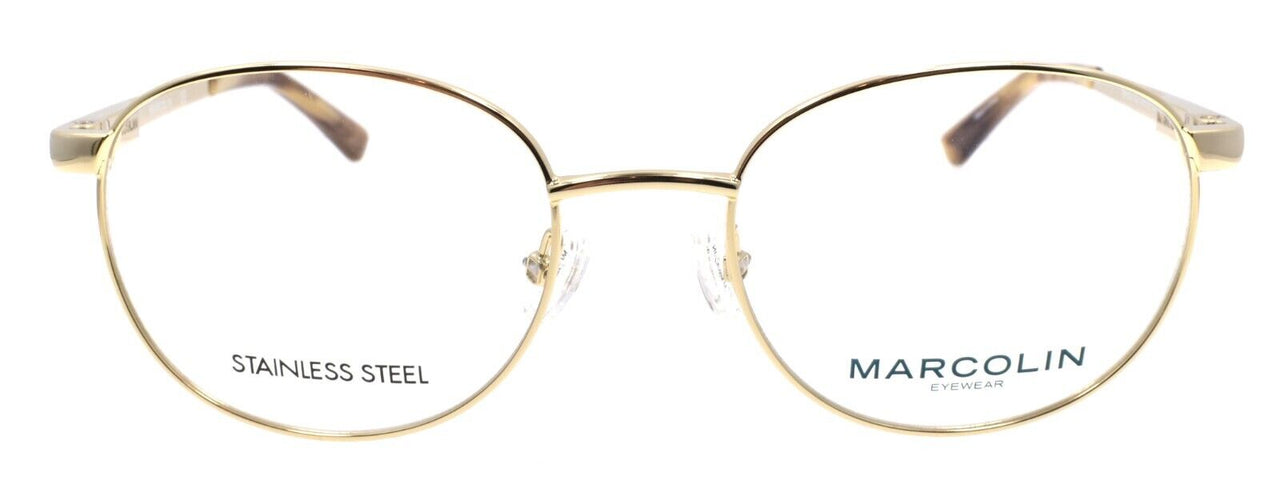 Marcolin MA3001 032 Men's Eyeglasses Frames Round 50-19-140 Pale Gold