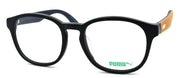 1-PUMA PU0043OA 007 Unisex Eyeglasses Frames 53-20-140 Black & Brown w/ Suede-889652015224-IKSpecs