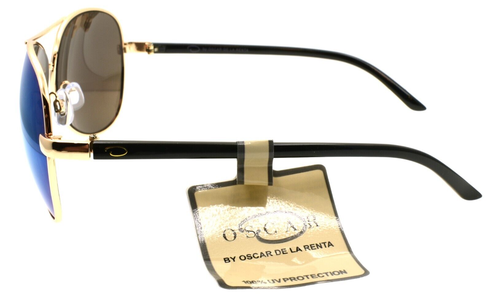 3-OSCAR By Oscar De La Renta OSS3045 450 Sunglasses Aviator Gold / Blue Mirror-800414396726-IKSpecs