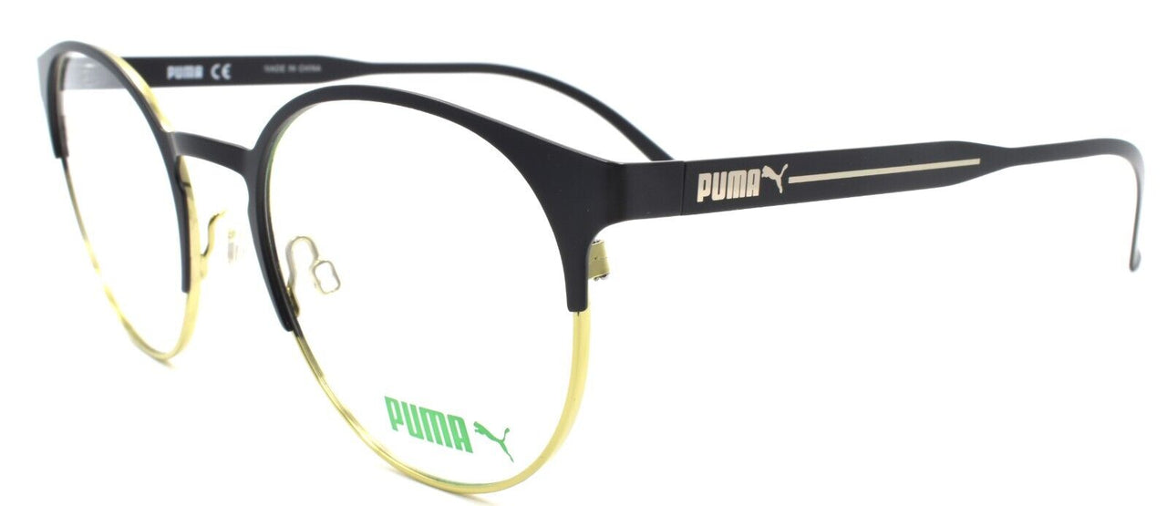 1-PUMA PU0174O 004 Eyeglasses Frames Round 53-21-140 Black / Yellow-889652144535-IKSpecs