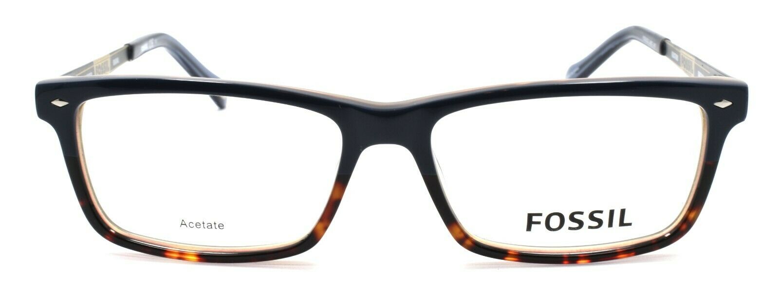 2-Fossil FOS 6032 UHD Men's Eyeglasses Frames 54-16-145 Blue / Havana + CASE-716737651841-IKSpecs