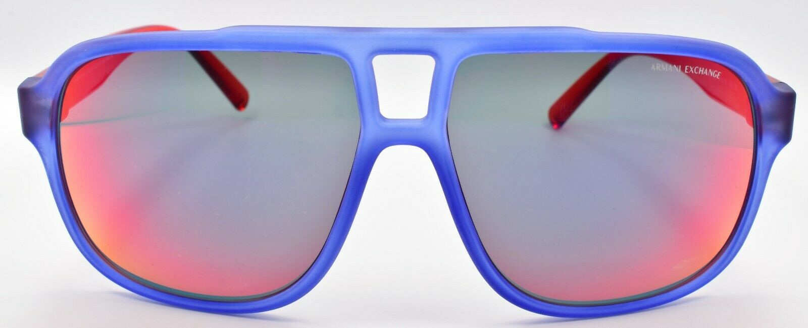 2-Armani Exchange AX4104S 83276Q Aviator Sunglasses Matte Blue / Red Mirror-7895653201576-IKSpecs