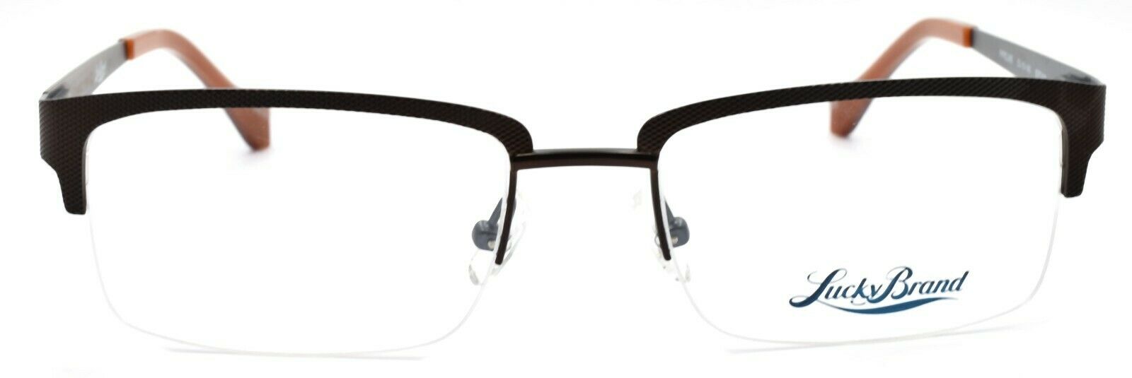 2-LUCKY BRAND Pipeline Men's Eyeglasses Frames Half-rim 53-18-140 Brown + CASE-751286256321-IKSpecs