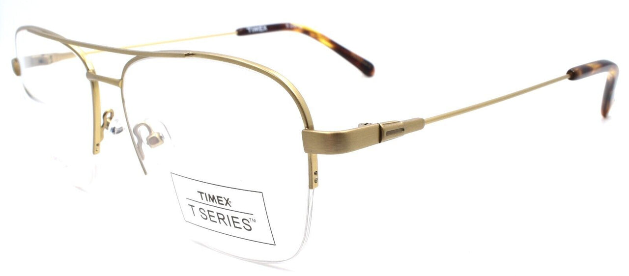 1-Timex 5:24 PM Men's Eyeglasses Frames Aviator Half-rim LARGE 58-16-150 Gold-715317010726-IKSpecs