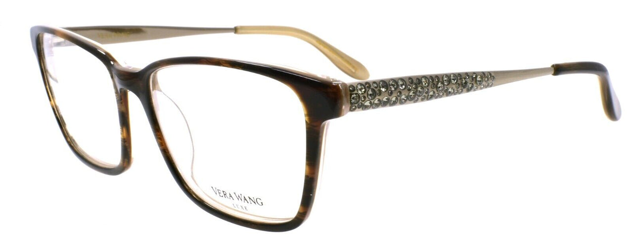 Vera Wang Tula HN Women's Eyeglasses Frames 51-16-132 Brown Horn w/ Crystals