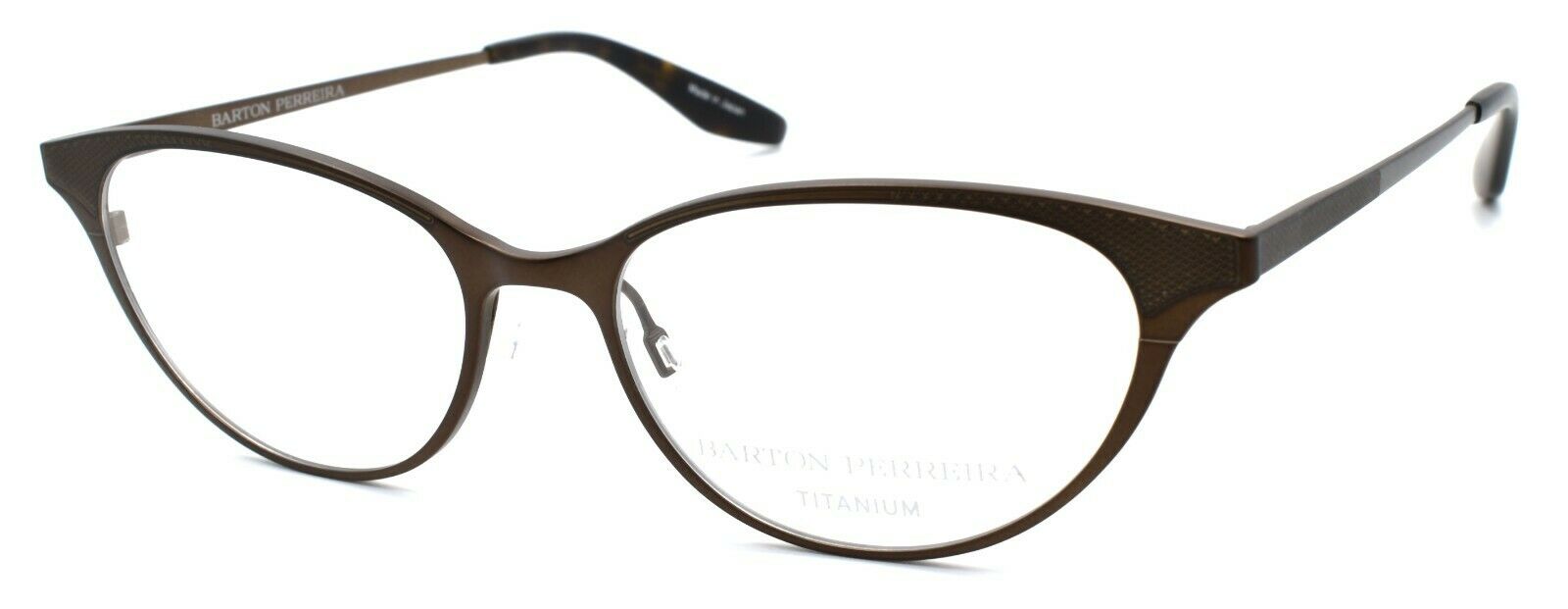 1-Barton Perreira Songbird Women's Glasses Titanium Cat Eye 49-16-145 Java Brown-672263039624-IKSpecs