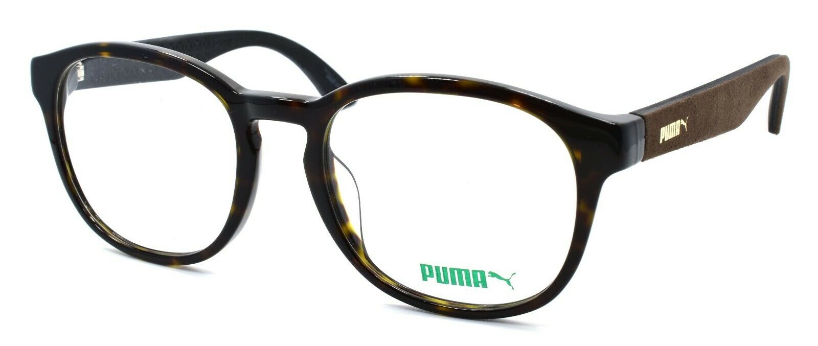 1-PUMA PU0043OA 009 Unisex Eyeglasses Frames 53-20-140 Havana & Brown w/ Suede-889652015248-IKSpecs