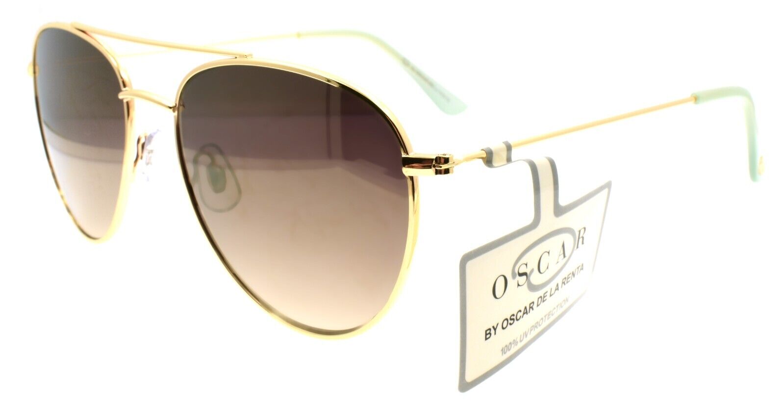 1-OSCAR By Oscar De La Renta OSS3110 718 Women's Sunglasses Aviator Gold / Brown-800414565870-IKSpecs