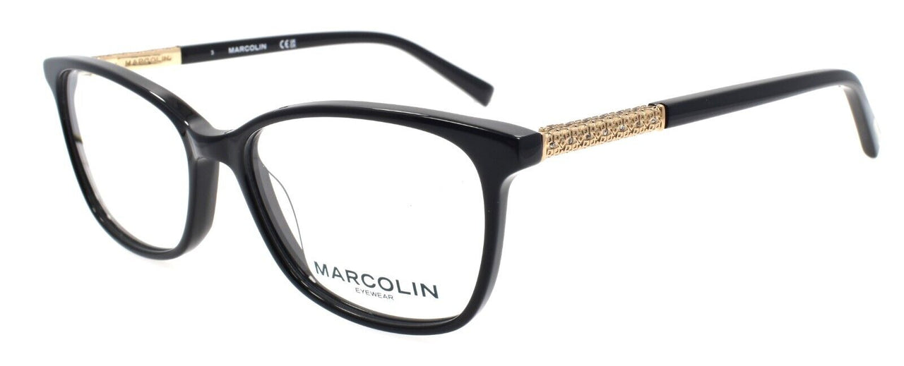 Marcolin MA5025 001 Women's Eyeglasses Frames Cat Eye 52-15-140 Black