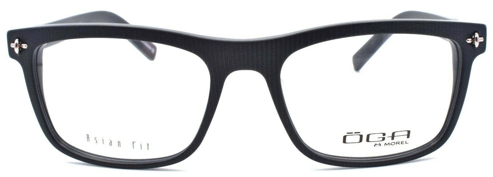 2-OGA by Morel 2953S NG021 Men's Eyeglasses Frames Asian Fit 54-18-125 Dark Grey-3604770890235-IKSpecs