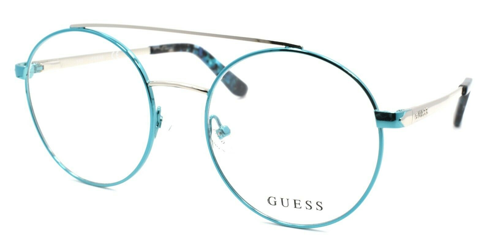 1-GUESS GU2714 084 Women's Eyeglasses Frames Aviator 50-18-135 Shiny Light Blue-889214025524-IKSpecs