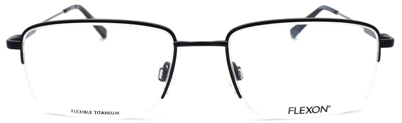 2-Flexon H6003 001 Men's Eyeglasses Half-rim 52-18-140 Black Flexible Titanium-883900204828-IKSpecs