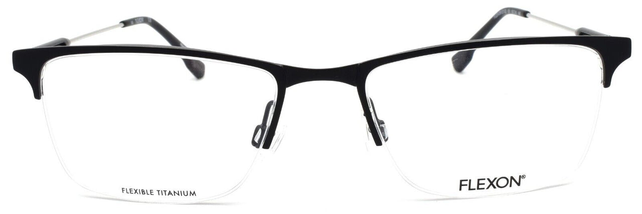 2-Flexon E1122 001 Men's Eyeglasses Half-rim Black 53-18-145 Flexible Titanium-883900205313-IKSpecs