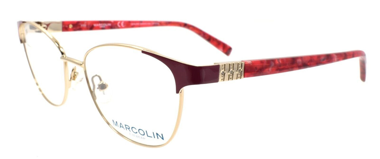 Marcolin MA5021 028 Women's Eyeglasses Swarovski 50-16-140 Shiny Rose Gold
